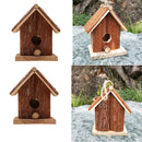 Set of 2 Hanging Wooden Bird Houses Cage for Parrot, Canary or Cockatiel or