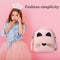 Women PU Leather Crossbody Messenger Bag Cute Cat Shoulder Backpack (Pink)