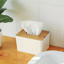 Home Kitchen Wooden Plastic Tissue Box Solid Wood Napkin Holder Case Storage Bj