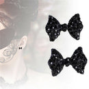 Lady Crystal Rhinestone Bow Ear Stud Earrings Bowknot Tie Earrings WomenJewelry+