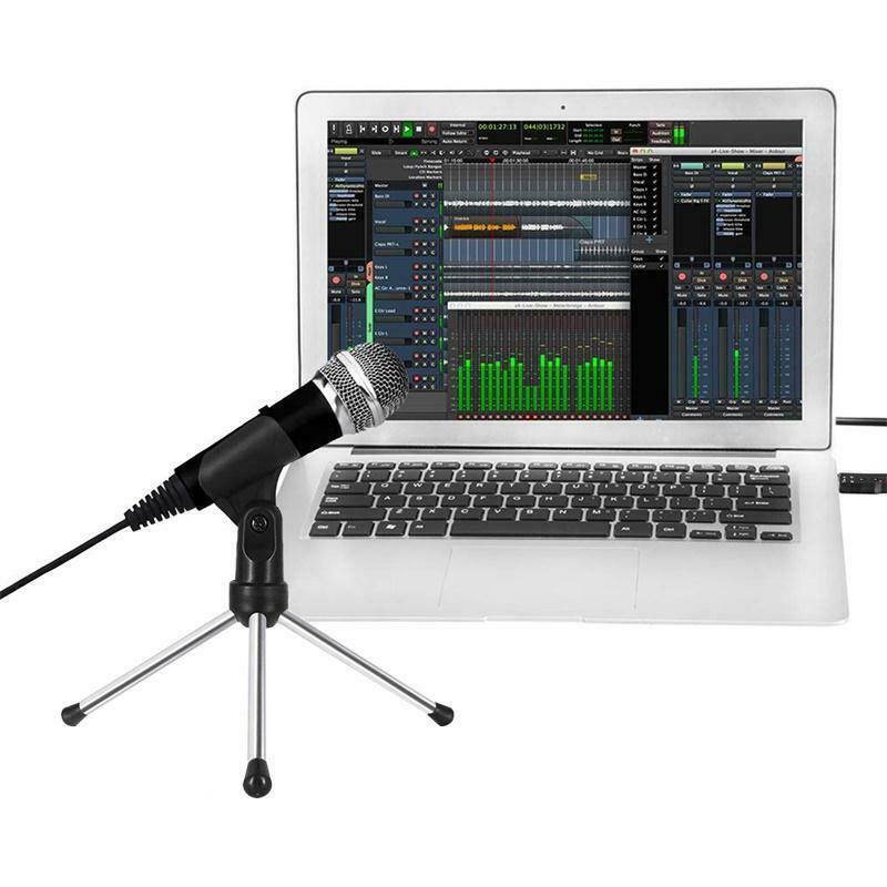 Mini Cardioid Karaoke Microphone with Stand for Pc Karaoke, Youtube, Gaming