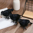 2Pcs Lifelike Black Feathered Raven Crows Prop Halloween Lawn Ornament