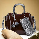 2 Piece Women'S Lacquer Tote Bag Ladies PU Handbag Summer Little Lady Handb