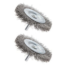 2 X Wire Wheel Flat Brush Cleaner Polishing Rotary Tool For Drill 75mm 0.3mm