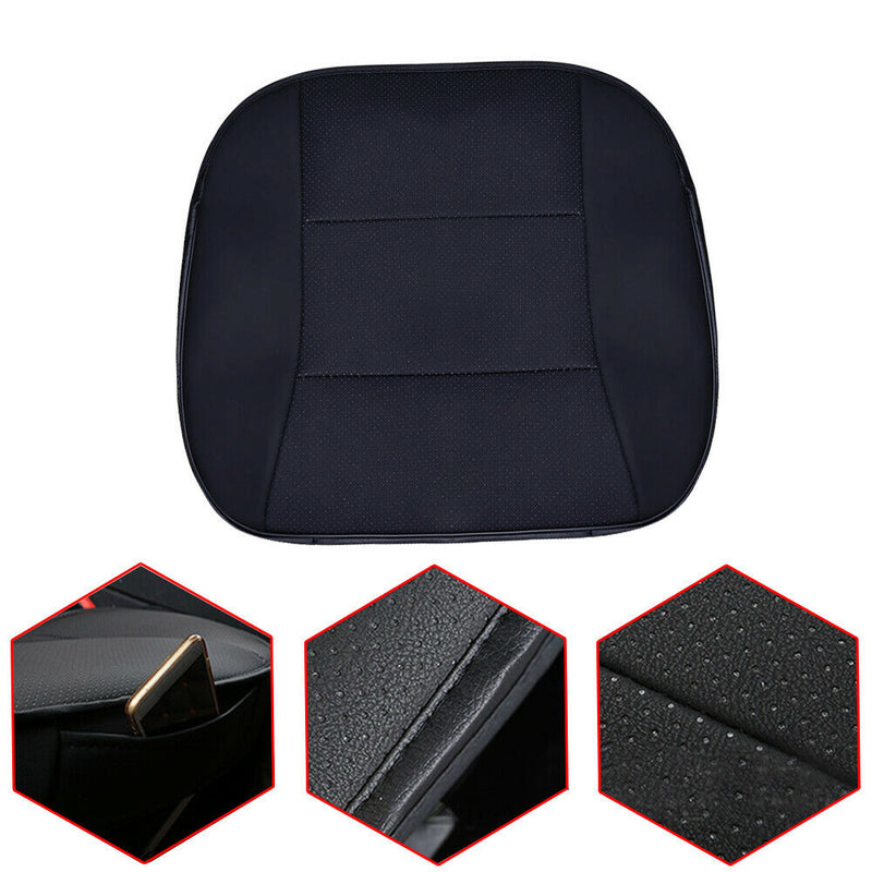 1 Pcs Deluxe Black PU Leather Auto Sedan Front Seat Cover Protector Cushion Mat