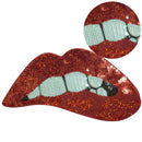 Embroidered iron on patches for clothing Red sequins Lips DIY Motif Appliqueã€NME