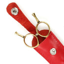 1PCS Black Leather Hair Scissor Pouch Single Piece Scissor Holder Bag in Co