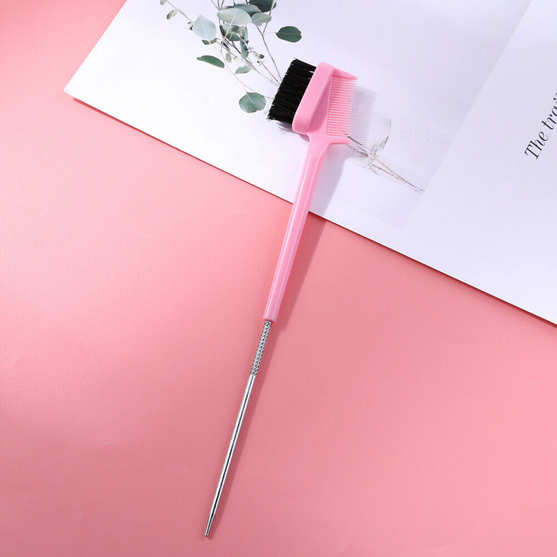Double Sided Hair Edge Brushes Comb Pin Tail Hair Styling Tool (Pink) A