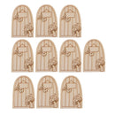 10Pieces Door Shape Wood Shapes Wooden Ornament Wood Cogs Ornament Hanging