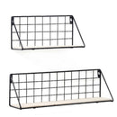 2Pcs Wooden Iron Wall Shelf Wall Mounted Storage Rack Organization for Kitc