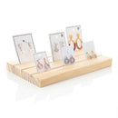 Solid Wood Earrings Jam Paper Jewelry Display Props Card 3 Slot Plate Jewel O4T2