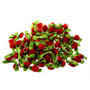 100pcs Mini Satin Ribbon Rose Flower Leaf Wedding Decor Appliques Sewing DI