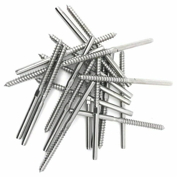 Lag Screw Stud Thread Fitting Terminal, 1/8 inch Cable Railing Hardware Sta G8Q4