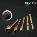 5pcs 82Â° Angle Chamfer 5 Flute Countersink Drill Bit Set HSS 1/4 3/8 1/2 5/8 3/4