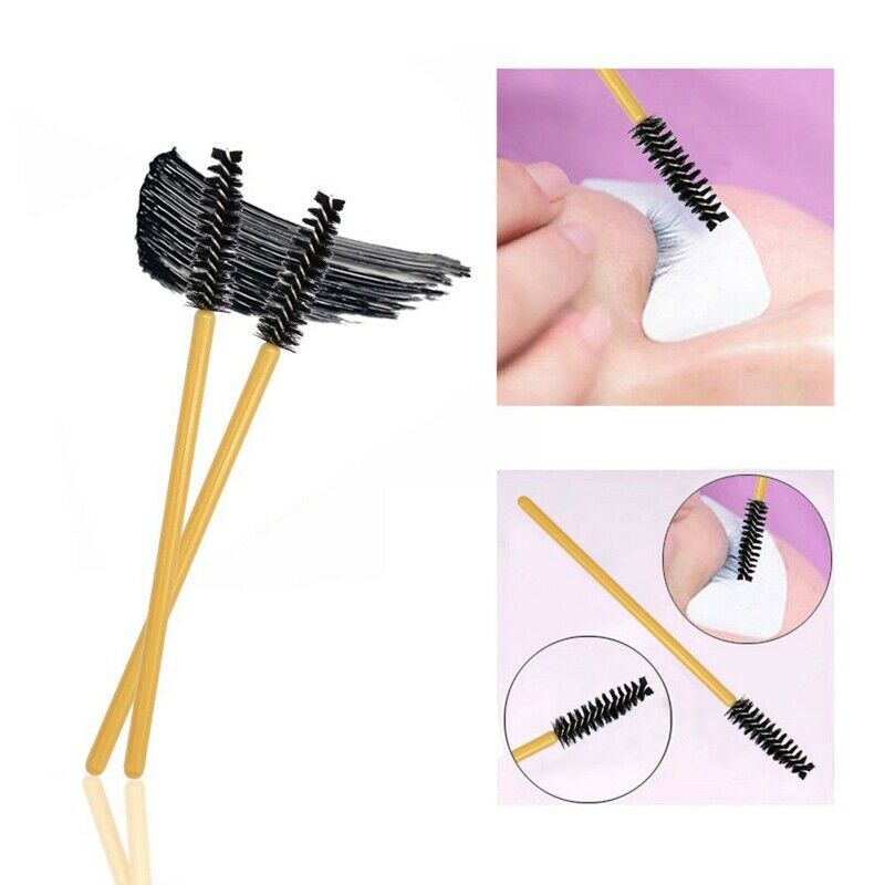 Black Disposable Mascara Wands Bulk Eyelash Extensions Makeup Brushes Eye B X1E2