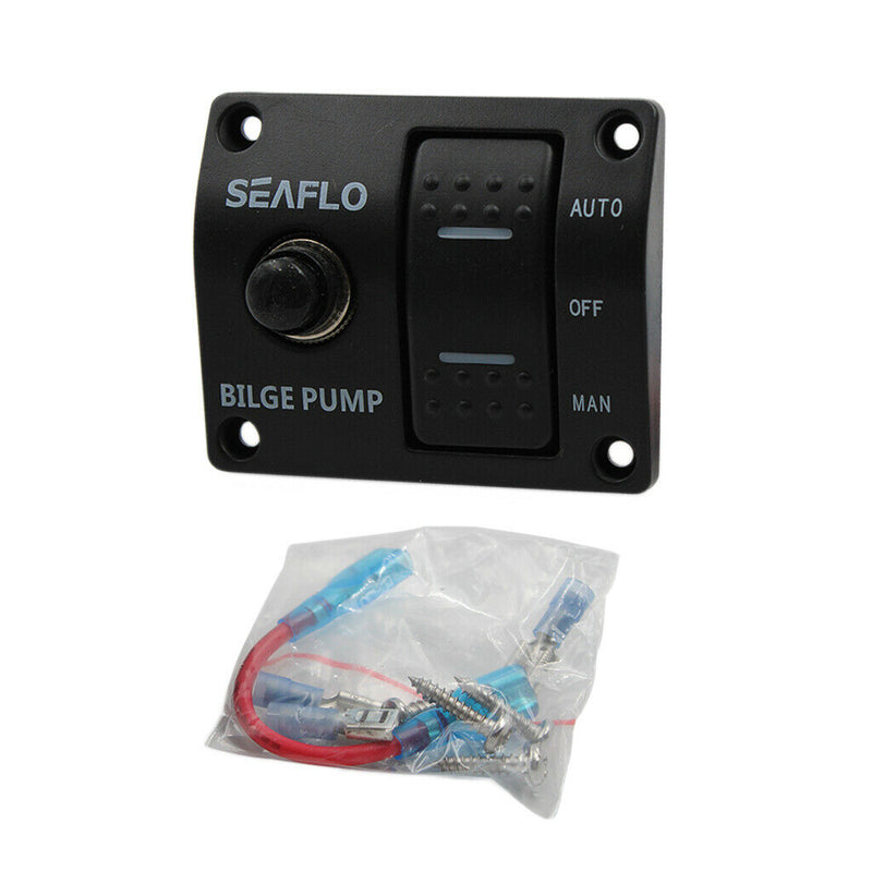 Bilge Pump Switch Panel Auto/Off/Manual Rocker Switch 12 volt with Fuse