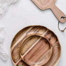 Double Layer Snacks Candy Wooden Plate Nut Dried Fruit Snack Fruit Dish Sto