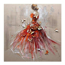 5d Diamond Painting Full Drill Round Diamond Embroidery Butterfly Girl Dres