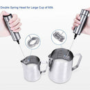Double Spring Whisk Electric Milk Frother Mixer Hand Milk Foamer with Stand