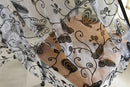 Butterfly Window Voile Curtain Sheer Tulle Drape Valance Black 100cm x 200cm
