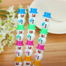 Lovely Gift Lovely Christmas Snowman Stackable Kids Colorful Pencil Set Chi L0S9