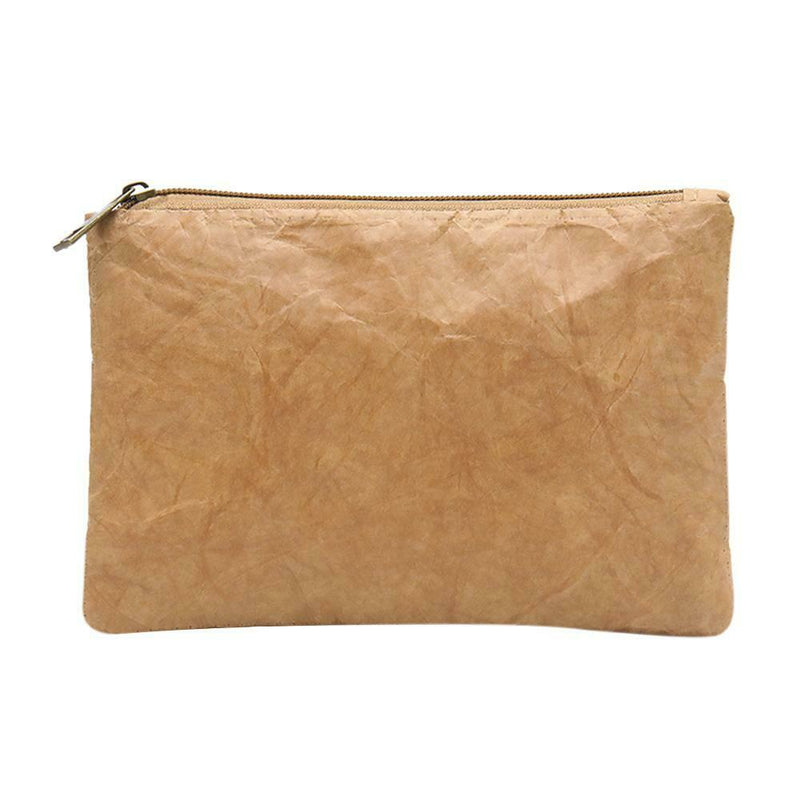 Retro Female Solid Color Clutch Women Daily Makeup Bags (Light Brown) A