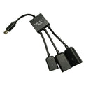 3 In 1 USB OTG Host Adapter Adapter Cable With 2x USB 2.0 1x Micro USB Port For
