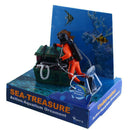 Frogman Diver Treasure Chest Shaped Action Air Ornament Fish Tank Aquarium Decor