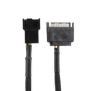 Sleeved SATA 15Pin to 4Pin Cooling Fan Power Adapter Extension Cable Wire Cord