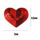Clothes Patches Love Heart Iron On Sweater Sequined Glitter Embroidered