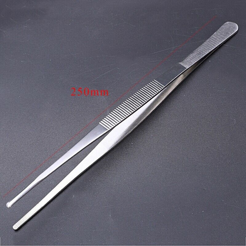 Stainless Steel Straight and Curved Nippers Tweezers Feeding Tongs for Rept I9B5
