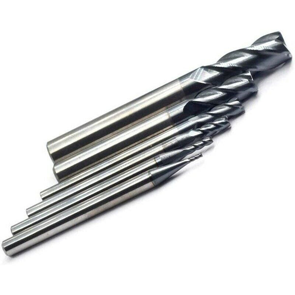 6Pcs 4 Flutes End Mills Set for Steels Square CNC Carbide Milling Cutter Sp X2E2