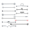 13PCS Industrial Barbell Earring Ear Stud  Jewelry 38mm Unisex