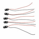 Black Red Long Cable Connection 9V Battery Clips Connector Buckle 5Pcs P7O5