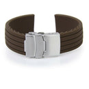 Silicone Rubber Watch Straps Clasp Waterproof 22 mm Coffee