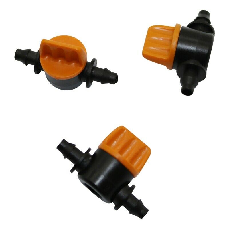 Mini Valve With 4/7Mm Hose Garden Irrigation Barbed Water Flow Control Valv