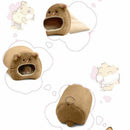 Rats Hamster Winter Warm Hanging Cage Hammock Cute Bear House with Bed Mat