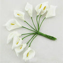 12Pcs Mini Calla Artificial Flower Bouquet Wedding Decoration DIY Wreath Gi