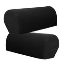 Set of 2 Universal Furniture Armrest Covers Sofa Couch Arm Protector Black