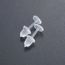 50 Pairs Women Clear Plastic Stem Rubber Anti-Allergy Ear Stud Earrings Stoppers