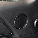 1Pair Carbon Fiber Speaker Frame Trim Red+White+Blue for Ford Mustang 15-17 A