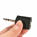 1/4" Stereo Plug Adapter to 2-way 6.35mm Stereo Jack Headphone Y Splitter Gw