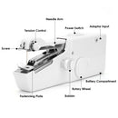 Portable Mini Handheld Electric Sewing Machine Set w/Pins Scissors Bobbins A