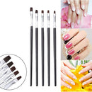 5pcs/Set Nail Art Brushes Wood Hnadle DIY UV Gel Painting Drawing Liner Pen