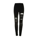 Sexy Black Punk Ripped Torn Slashed Cut Striped Leggings Pants Gothic Club MO