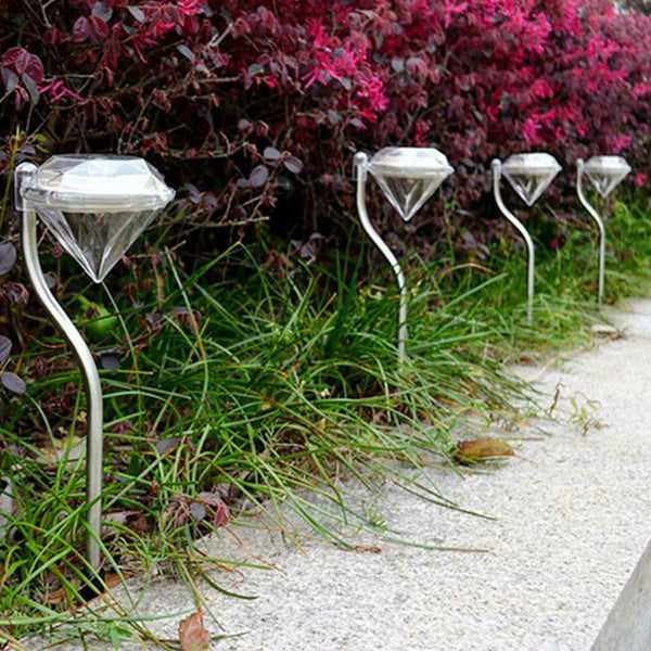 4 Pieces Solar Outdoor Garden Square Path Landscope Decor Lamps  Warm Light