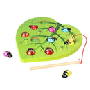 Baby Wooden Montessori Toys Magnetic Games Fishing Toys Catch Ladybug Game