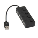 USB 2.0 Hub With 4 Port Splitter Cable And Switch For PC Laptop, Support
