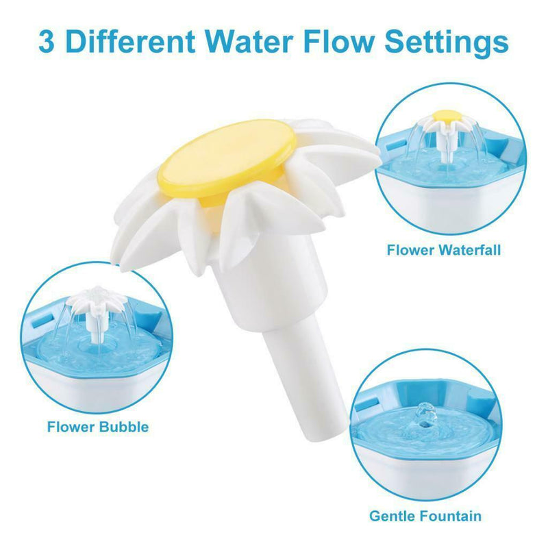 Pet Fountain Cat Water Dispenser Quiet Flower