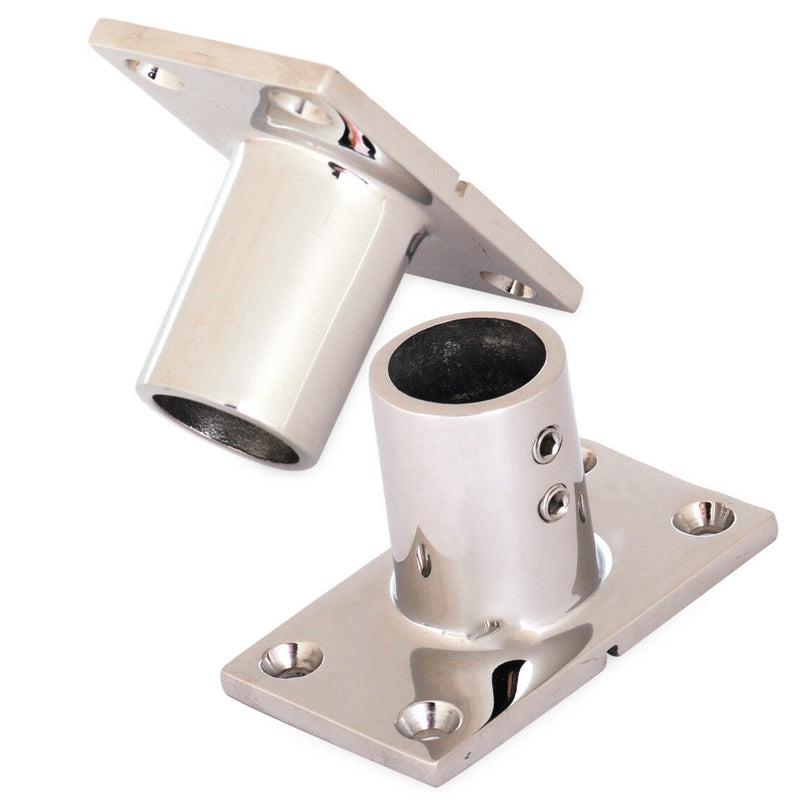 2x Stainless Steel Boat Marine Hand Rail Fitting 90 Degree 7/8" Rectangular Base